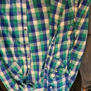 Sonoma Blue and Green Checkered Casual Shirt
